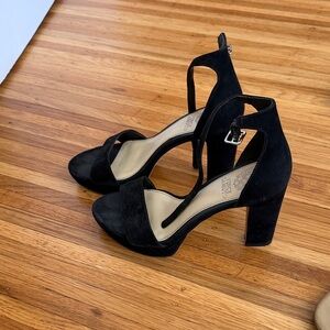 Vince Camuto Black Suede Block Heels